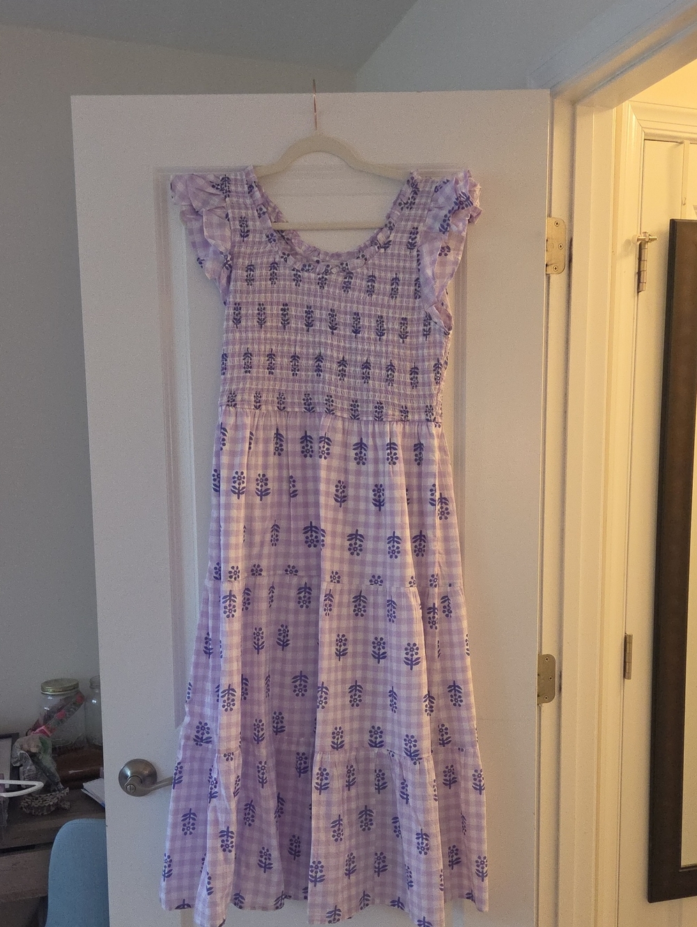 Lavender Floral Smocked Dress